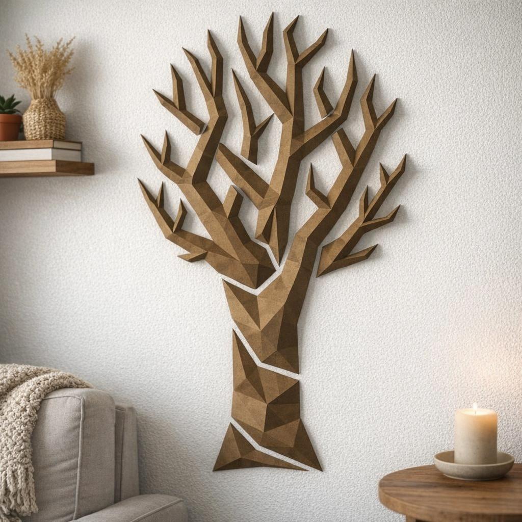 Papercraft d'arbre murale simpliste en 3D