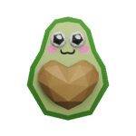 Papercraft d'avocat avec cœur en 3D