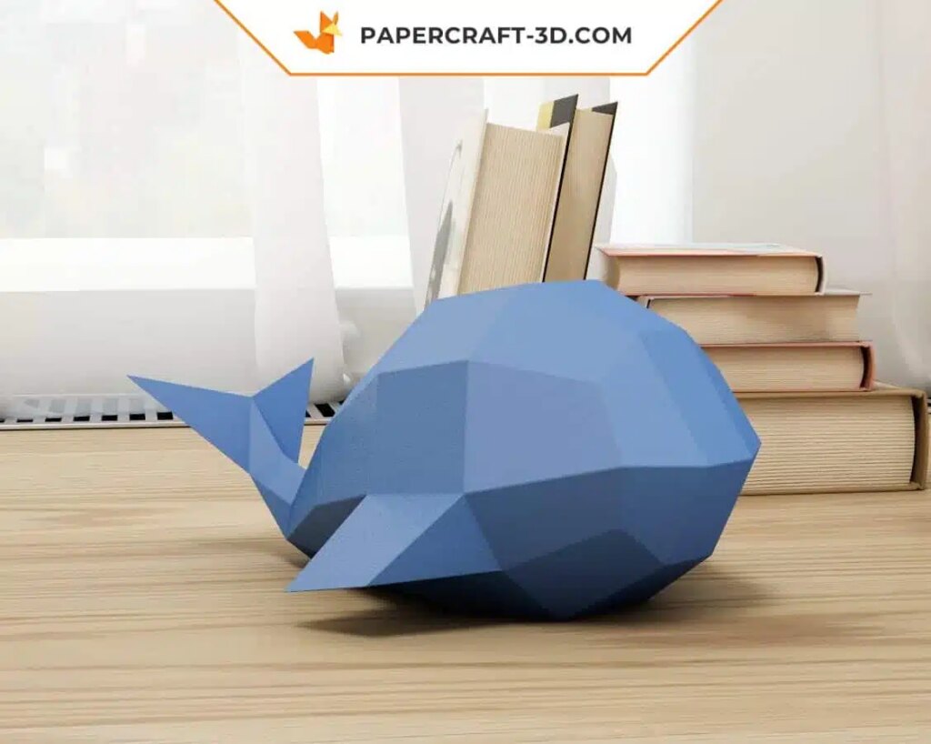 Papercraft de baleine facile pour enfant en 3D