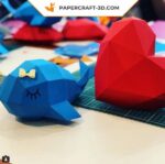 Papercraft de baleine facile pour enfant en 3D