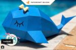 Papercraft de baleine facile pour enfant en 3D