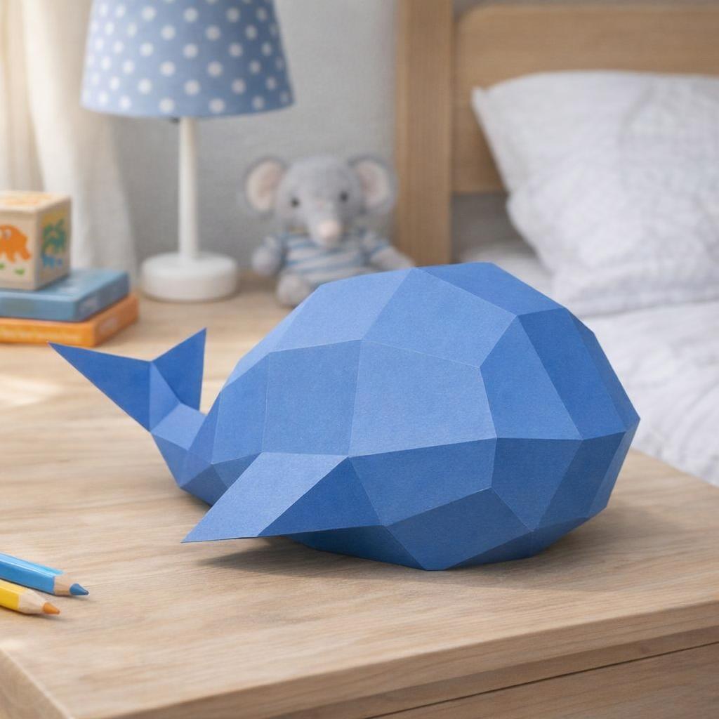 Papercraft de baleine facile pour enfant en 3D
