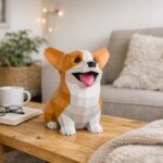 Papercraft de bébé Corgi assis mignon en 3D