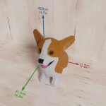 Papercraft de bébé Corgi assis mignon en 3D