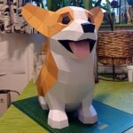 Papercraft de bébé Corgi assis mignon en 3D