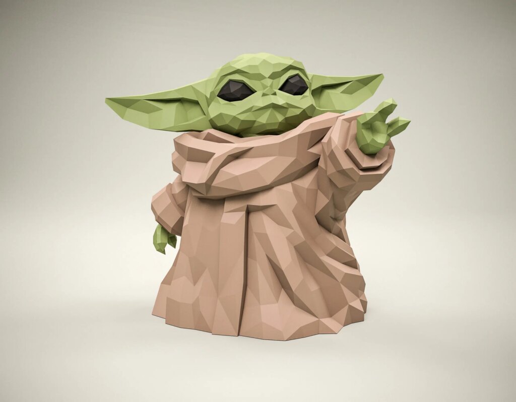Papercraft de bébé Yoda star wars en origami