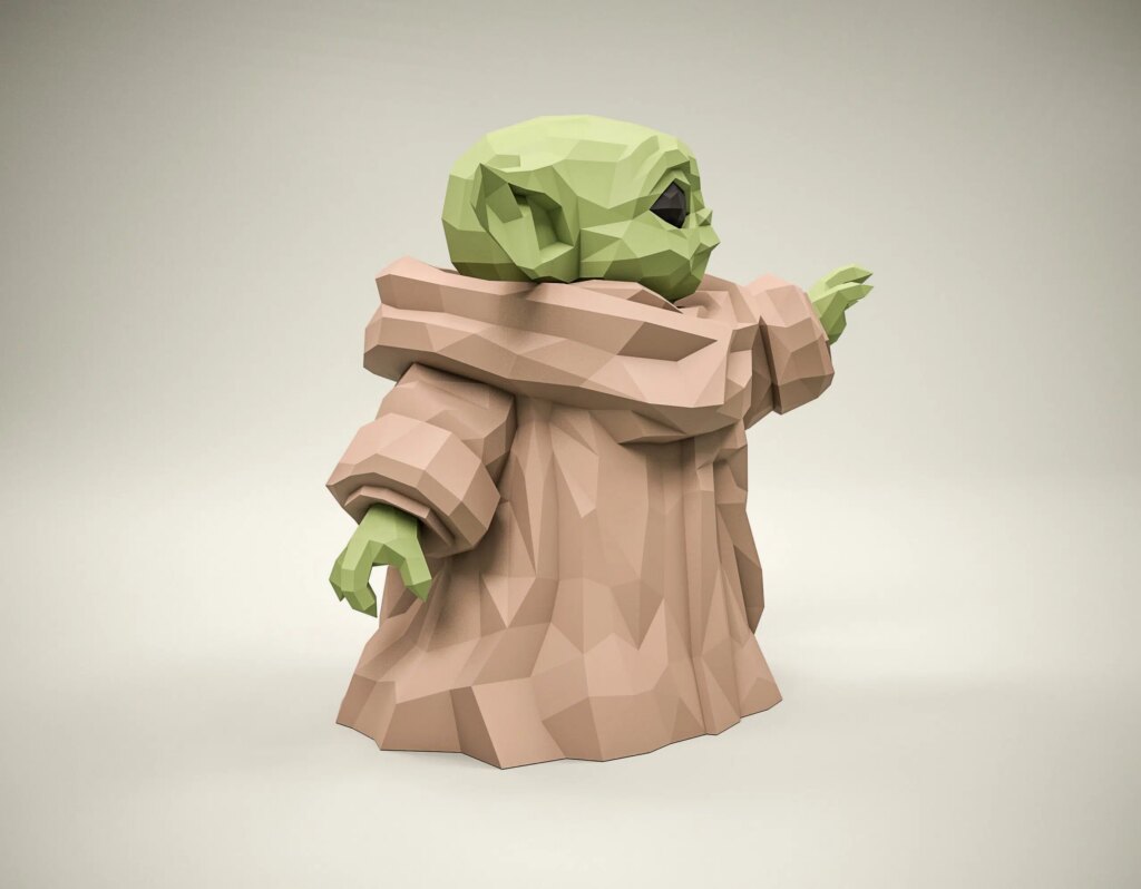Papercraft de bébé Yoda star wars en origami