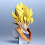 Papercraft de buste de Goku en 3D