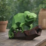 Papercraft de caméléon en 3D