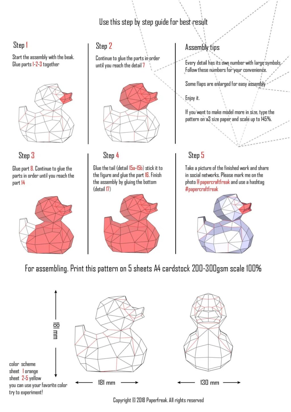 Papercraft de canard en 3D