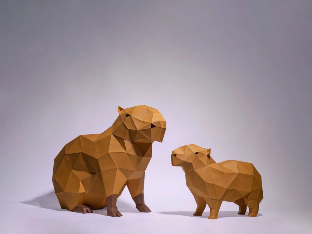 Papercraft de capybara en 3D