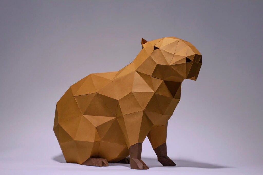 Papercraft de capybara en 3D