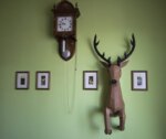 Papercraft de cerf sortant du mur en 3D