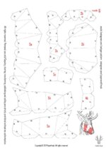 Papercraft de cerf sortant du mur en 3D