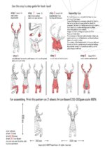 Papercraft de cerf sortant du mur en 3D