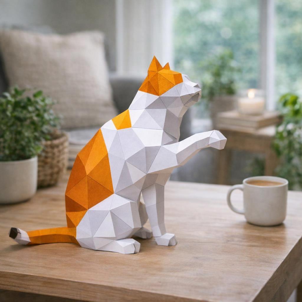 Papercraft de chat en 3D