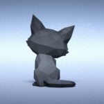 Papercraft de chat noir en 3D