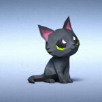 Papercraft de chat noir en 3D