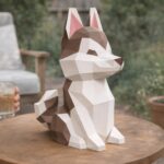 Papercraft de chiot husky en 3D