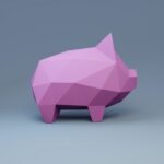 Papercraft de cochon pour tirelire en origami