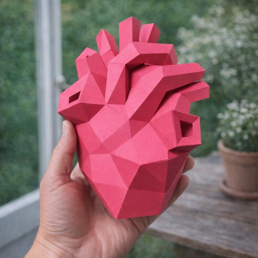 Papercraft de cœur anatomique en 3D
