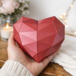 Papercraft de cœur rouge en 3D