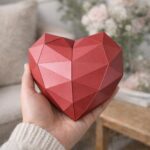 Papercraft de cœur rouge en 3D