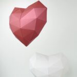 Papercraft de cœur rouge en 3D