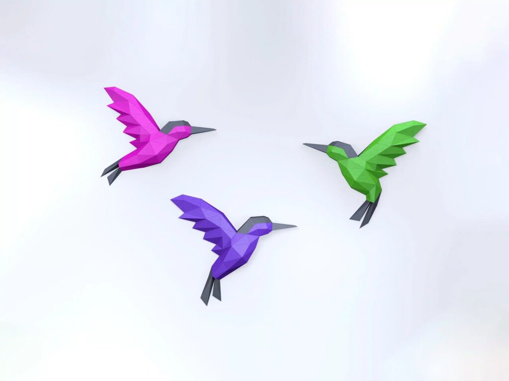 Papercraft de colibri en 3D