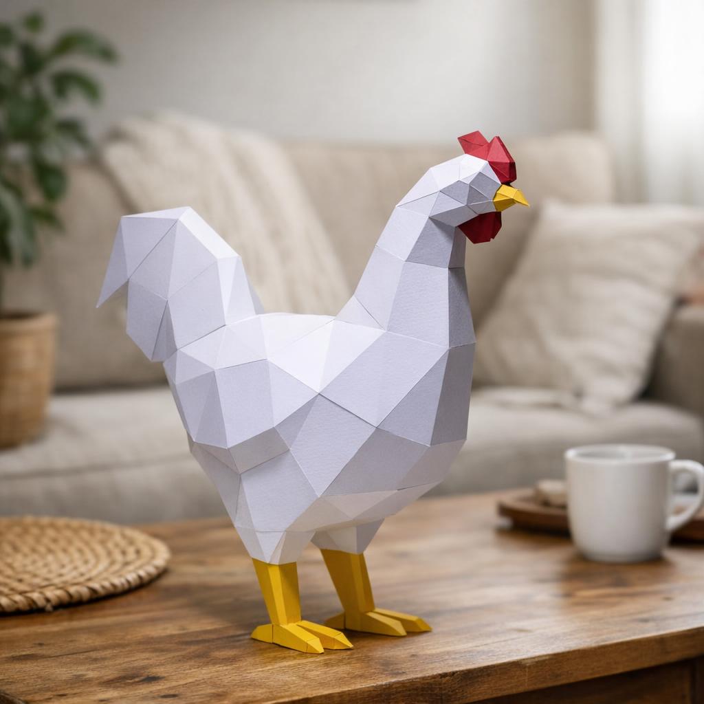 Papercraft de coq en 3D