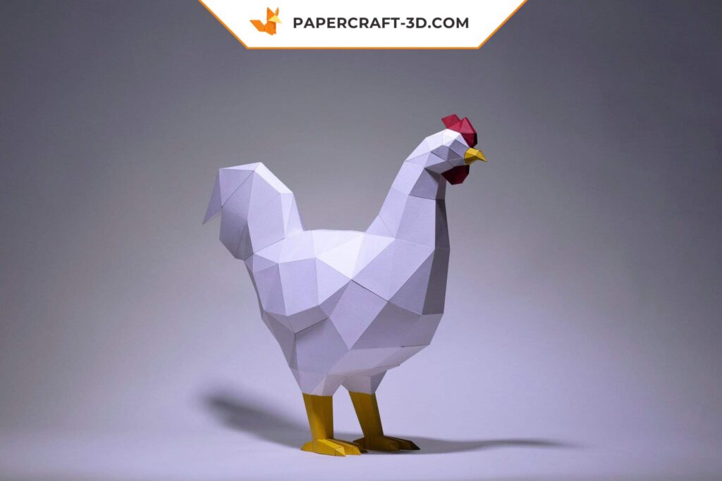Papercraft de coq en 3D