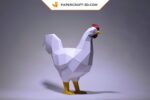 Papercraft de coq en 3D