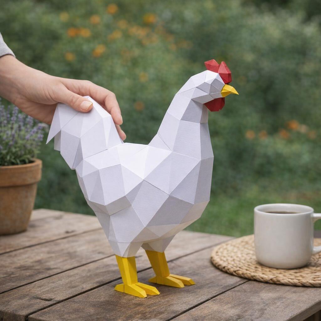 Papercraft de coq en 3D