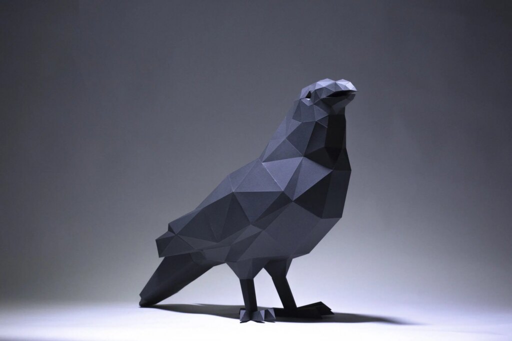Papercraft de corbeau en 3D