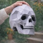 Papercraft de crâne humain en origami