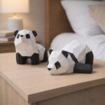 Papercraft de deux pandas en 3D