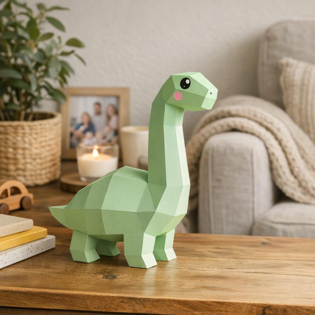 Papercraft de dinosaure à long cou en 3D