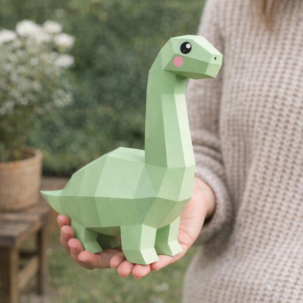 Papercraft de dinosaure à long cou en 3D