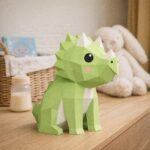 Papercraft de dinosaure assis en 3D