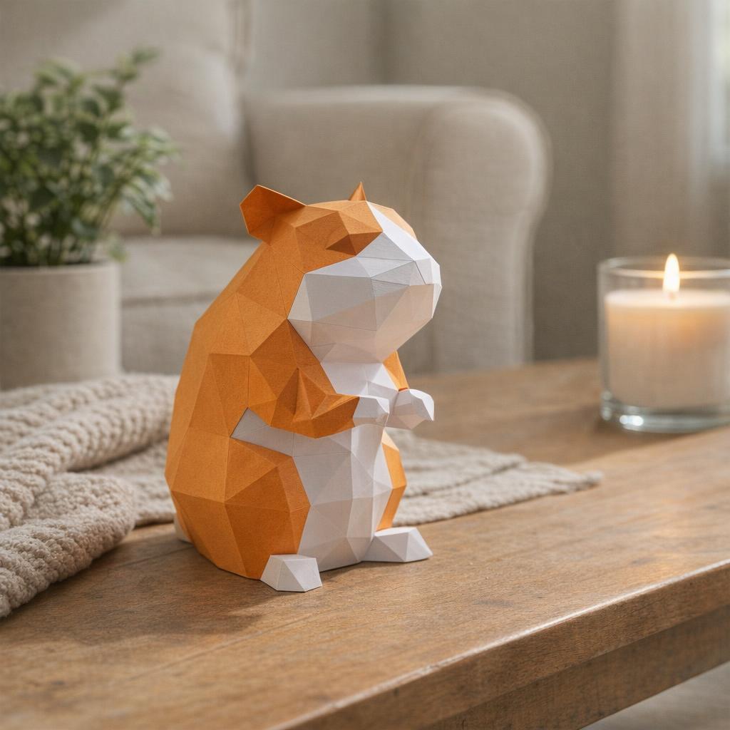 Papercraft de hamsters en 3D