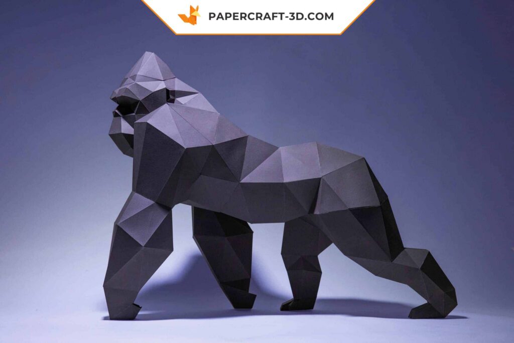 Papercraft de King Kong à quatre pattes en 3D