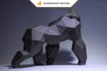Papercraft de King Kong à quatre pattes en 3D