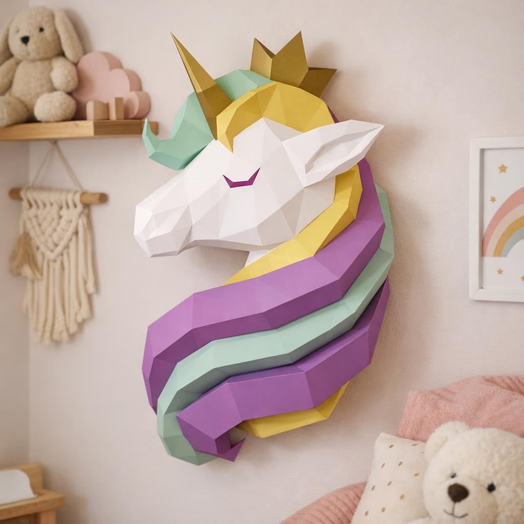 Papercraft de licorne princesse en origami