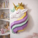 Papercraft de licorne princesse en origami