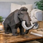 Papercraft de mammouth en origami