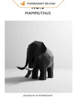 Papercraft de mammouth en origami