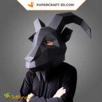 Papercraft de masque de chèvre en 3D