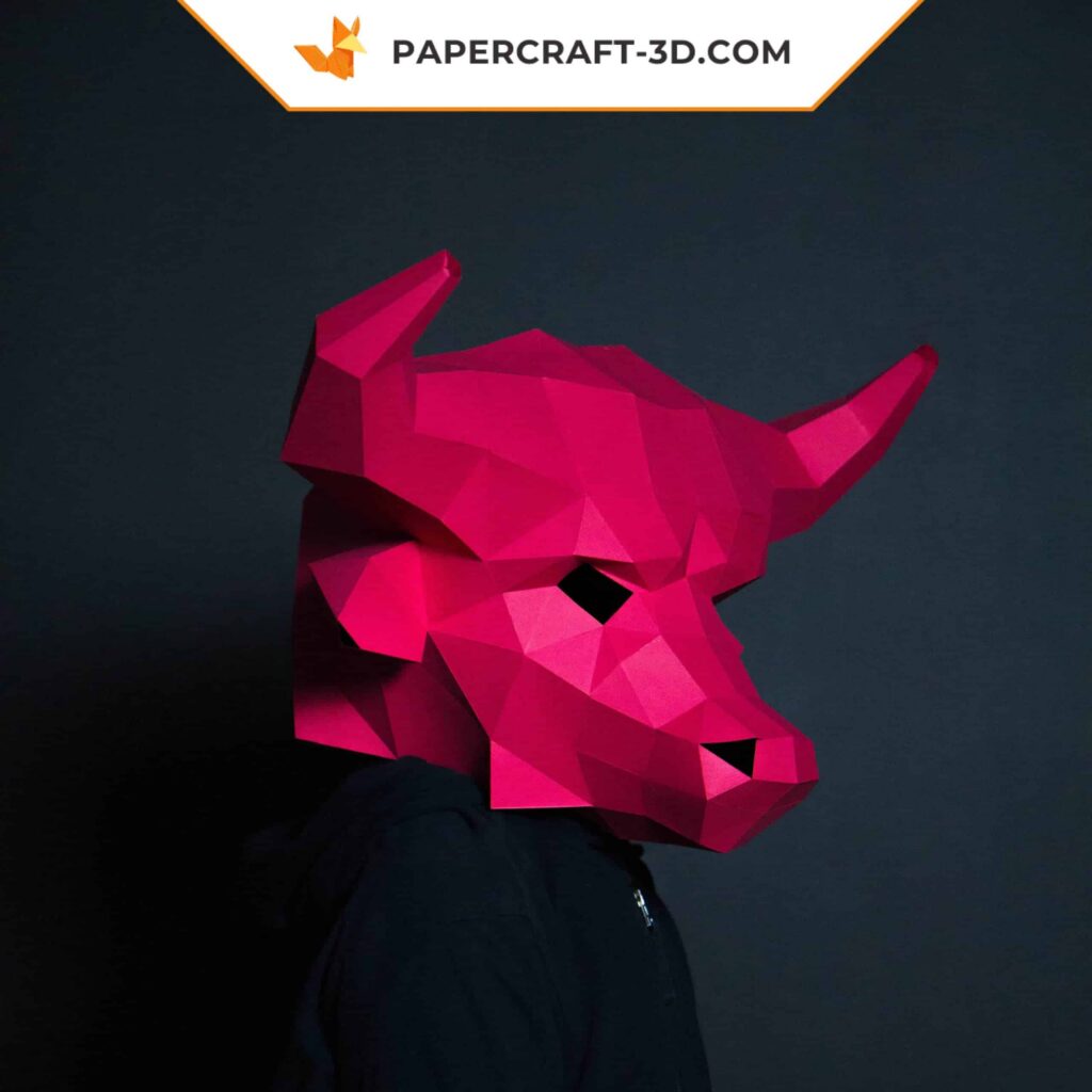 Papercraft de masque de taureau en 3D