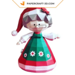 Papercraft de mère Noël en origami