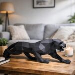 Papercraft de panthère noire en colère